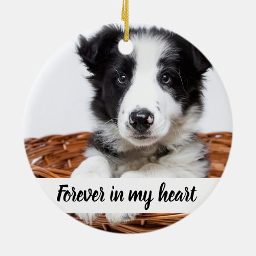 Memorial dog pet photo ceramic ornament