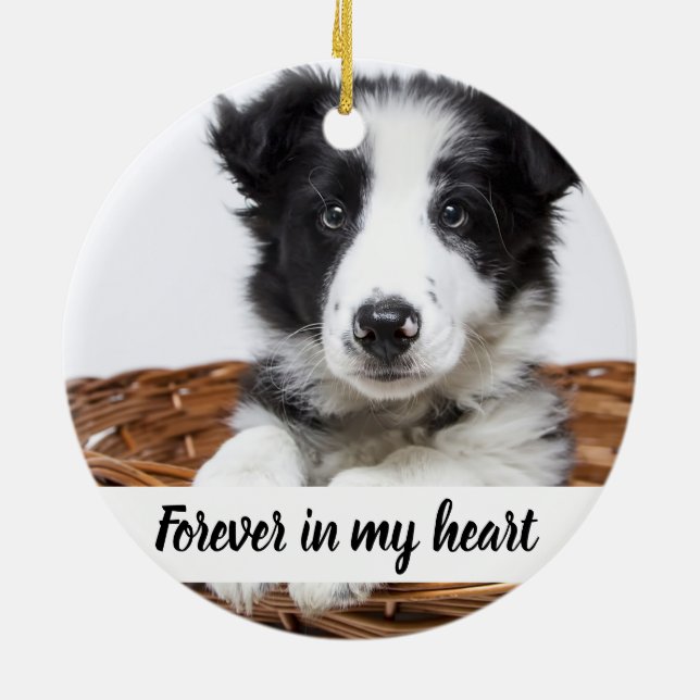 Memorial dog pet photo ceramic ornament (Back)