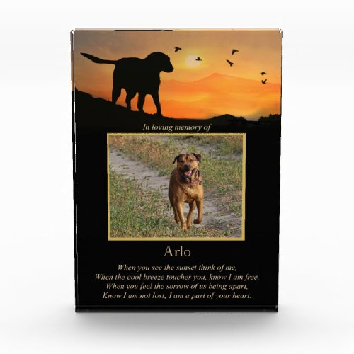 Memorial Dog with Spiritual Poem and Custom Photo
