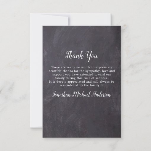 Memorial Elegant 4 Photo Collage Sympathy Funeral Thank You Card 