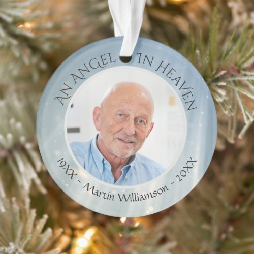 Memorial Elegant ANGEL IN HEAVEN Photo Keepsake Ornament