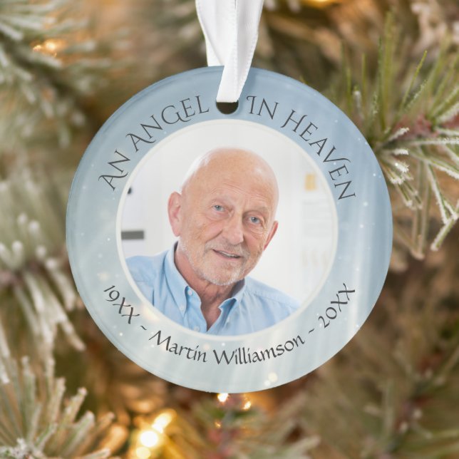 Memorial Elegant ANGEL IN HEAVEN Photo Keepsake Ornament (Tree)