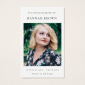 Memorial Elegant Chic Funeral Poem / Prayer Card (Front)