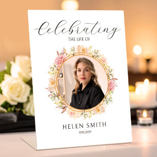 Memorial Elegant Floral Wreath Loss of Daughter Pedestal Sign