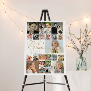 Memorial Elegant Forever in our Hearts 25 Photo Foam Board