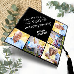 Memorial Elegant Personalized 5 Picture Collage Graduation Cap Topper<br><div class="desc">Honor your beloved \ on graduation day with a custom photo collage memorial graduation cap topper. This unique memorial keepsake graduation cap is the perfect gift for yourself, family or friends to pay tribute to your loved one. We hope your memorial graduation cap topper will bring you peace, joy and...</div>