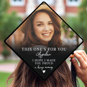 Memorial Elegant Photo Graduation Cap Topper