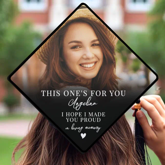 Memorial Graduation Topper Memorial Elegant Photo Graduation Cap Topper | Zazzle