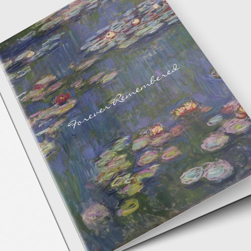 Memorial Elegant Water Lilies Funeral Sympathy Card