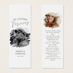 Memorial Etched Effect 2 Photo Bookmark