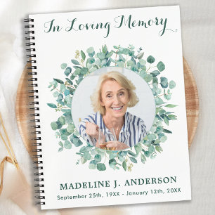 Memorial Eucalyptus Greenery Funeral Guest Book