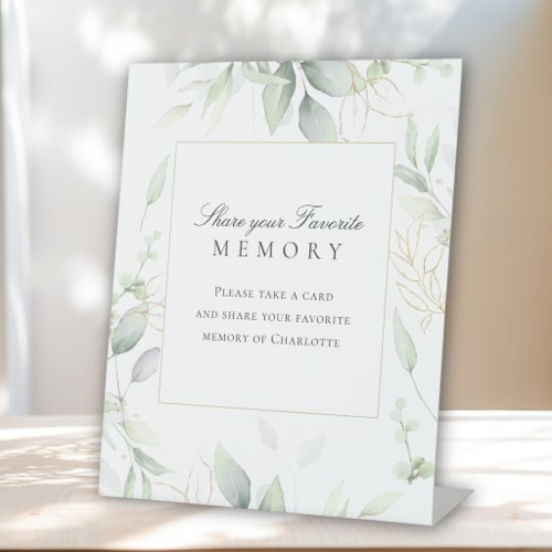 Memorial Eucalyptus "Share your favorite memory" Pedestal Sign