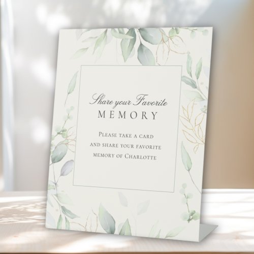 Memorial Eucalyptus "Share your favorite memory" Pedestal Sign