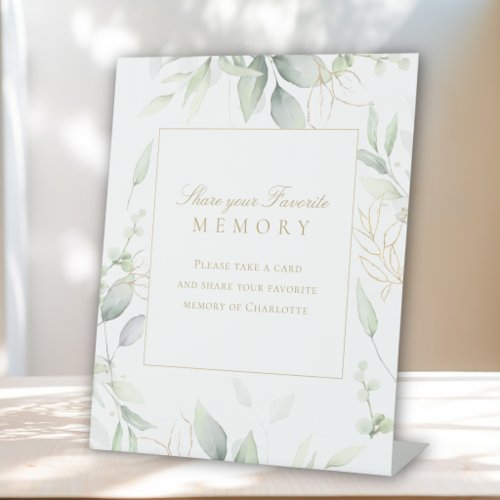 Memorial Eucalyptus "Share your favorite memory" Pedestal Sign