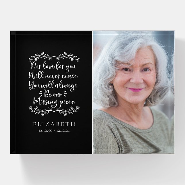 Memorial Family Photo Tribute Paperweight (Front)