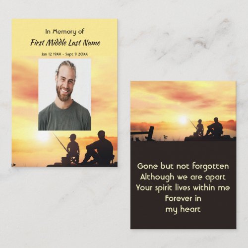 Memorial Father Son Fishing Fisherman Business Card