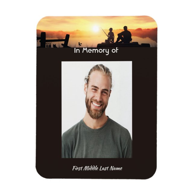  Memorial Father Son Fishing Fisherman Magnet (Vertical)