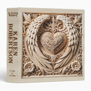 Memorial Faux Wood Funeral Guest / Photos 3 Ring Binder