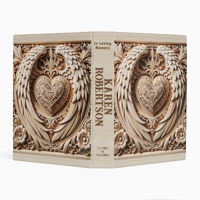 Memorial Faux Wood Funeral Guest / Photos Mini Binder (Background)