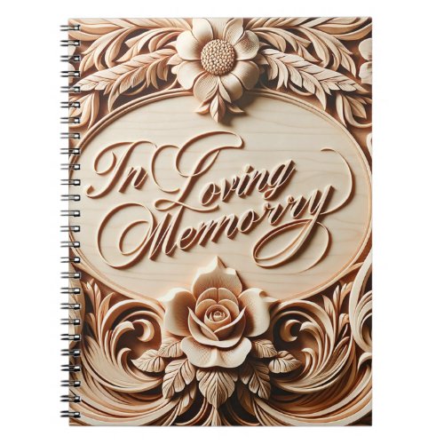 Memorial Faux Wood Funeral Guest  Photos Notebook
