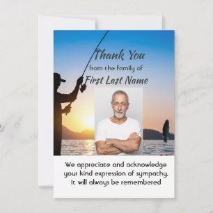 Memorial  Fisherman Fishing Fish  Thank you Card