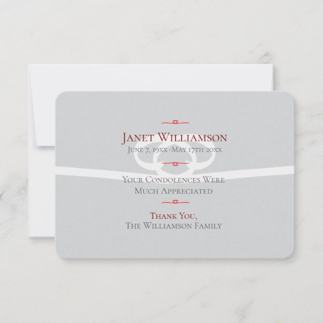 Memorial Flat Thank You Card (Front)