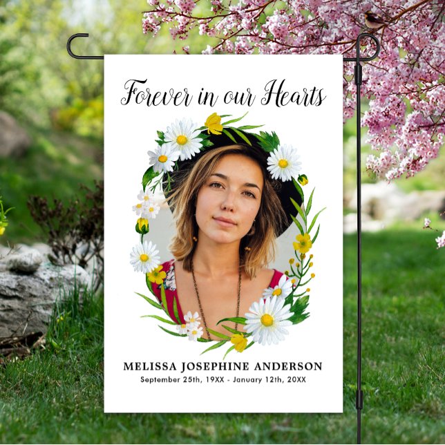 Memorial Floral Daisy Photo Grave Site Cemetery  Garden Flag (Creator Uploaded)