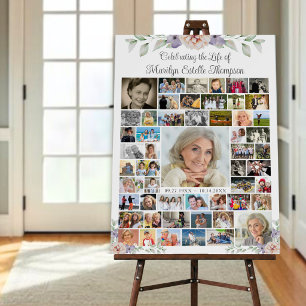 Memorial Floral Greenery 56 Photo Collage Foam Board