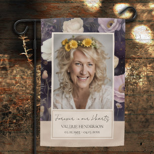 Memorial Floral Photo Gravesite Weatherproof Garden Flag