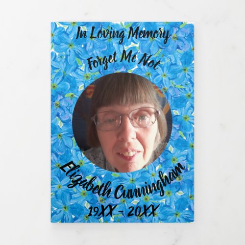 Memorial Floral Trifold Letter Fold Announcement