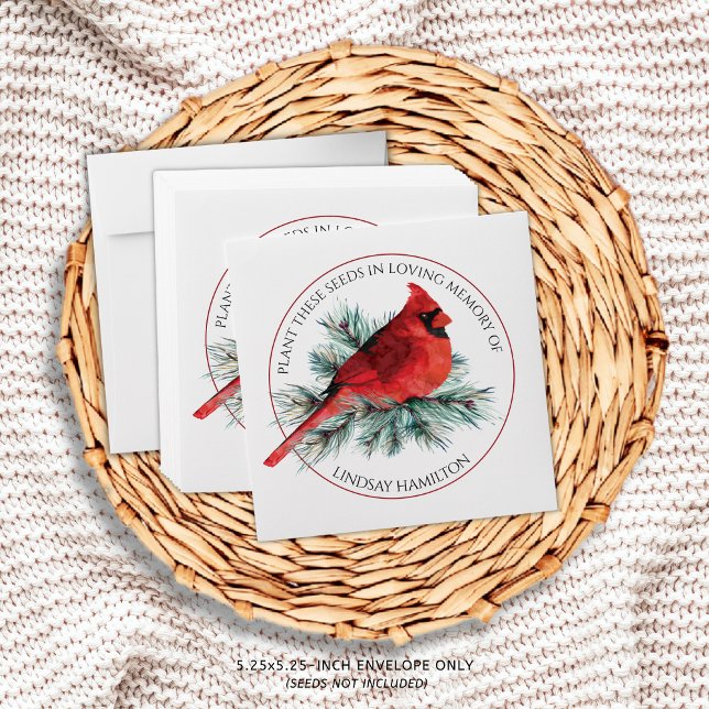 Memorial Flower Seeds Cardinal Pine Favor Envelope (Creator Uploaded)