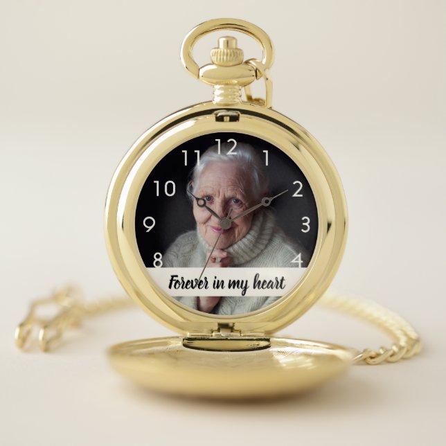 Memorial forever in my heart photo pocket watch (Inside)