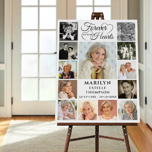 Memorial Forever in our Hearts 13 Photo Collage Foam Board