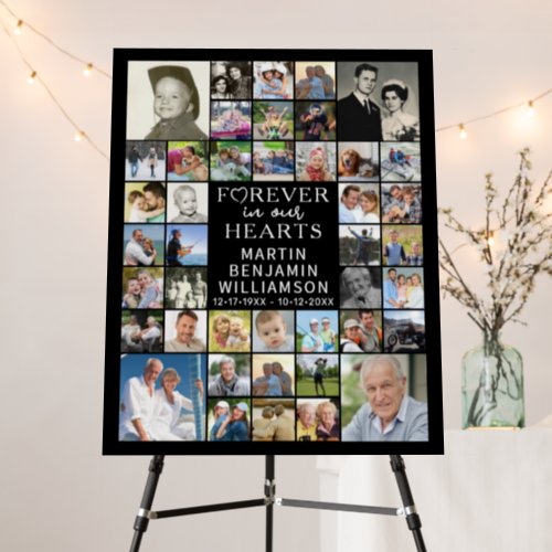 Memorial FOREVER IN OUR HEARTS 42 Photo Collage  Foam Board