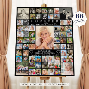 Memorial FOREVER IN OUR HEARTS 66 Photo Collage Foam Board