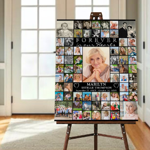Memorial FOREVER IN OUR HEARTS 66 Photo Collage Foam Board