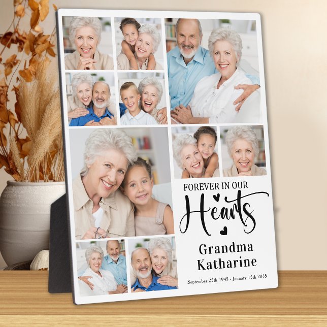 Memorial Forever in our Hearts Custom 10 Photo Plaque (Creator Uploaded)