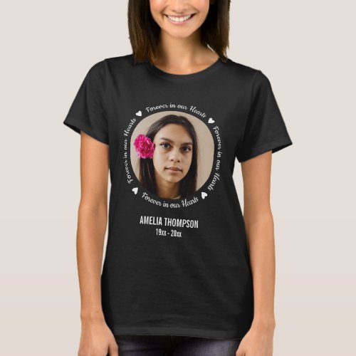 Memorial Forever in our Hearts Custom Photo T_Shirt