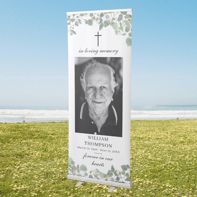 Memorial Forever in Our Hearts Photo Funeral Retractable Banner (Memorial Forever in Our Hearts Photo Funeral Retractable Banner)