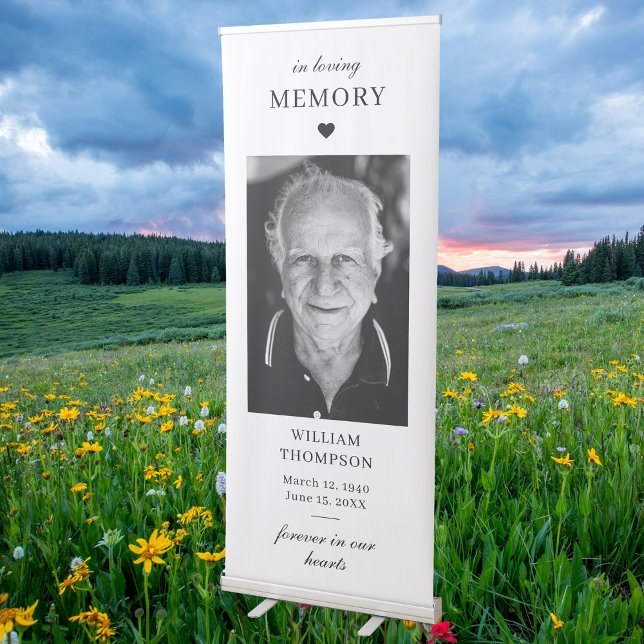 Memorial Forever in Our Hearts Photo Funeral Retractable Banner (Memorial Forever in Our Hearts Photo Funeral Retractable Banner)