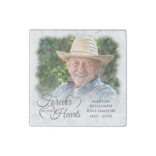 Memorial FOREVER IN OUR HEARTS Photo Stone Magnet