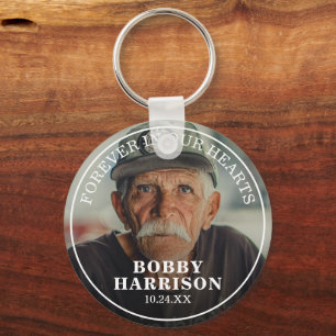 Memorial Forever in our Hearts Remembrance Photo Keychain