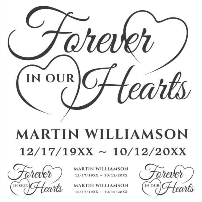 Memorial Forever In Our Hearts Sticker (Front)