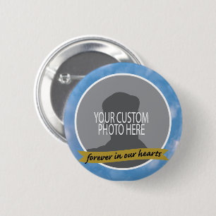 Memorial Forever with sky border custom photo Button