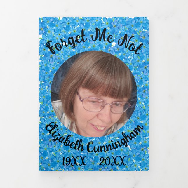 Memorial Forget Me Not Floral Poem Trifold (Cover)