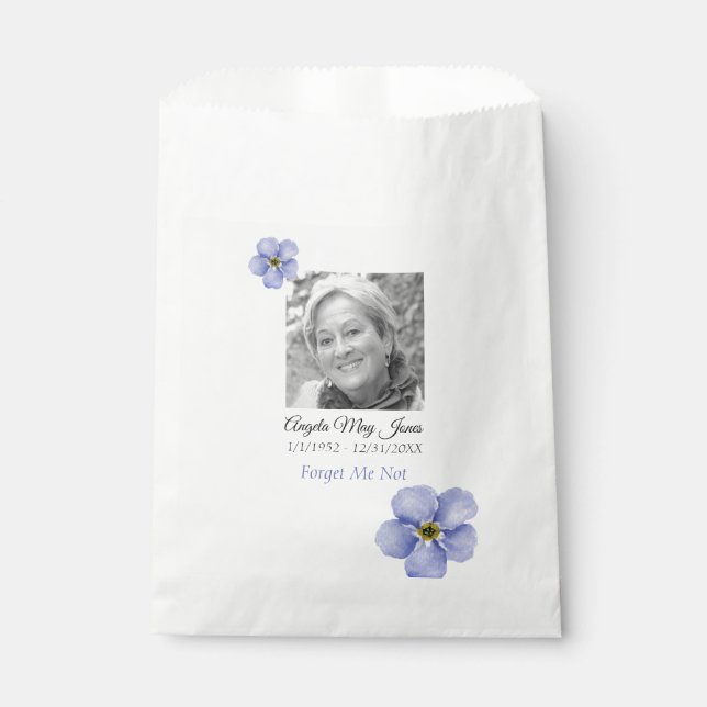 Memorial Forget Me Not Funeral Favor Bag (Front)