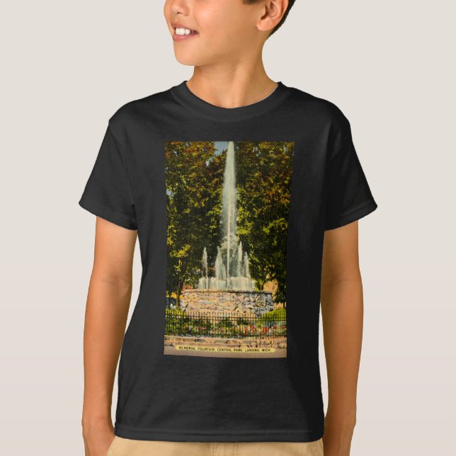 Memorial Fountain, Central Park, Lansing, Michigan T-Shirt (Front)