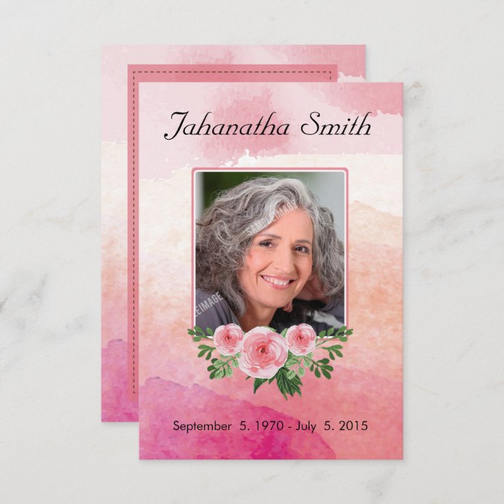 Memorial Funeral Card Zazzle