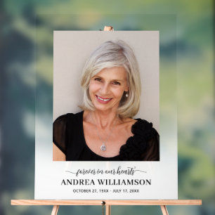 Memorial Funeral Celebration of Life Photo Acrylic Sign