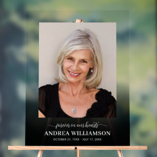 Memorial Funeral Celebration of Life Photo Acrylic Sign